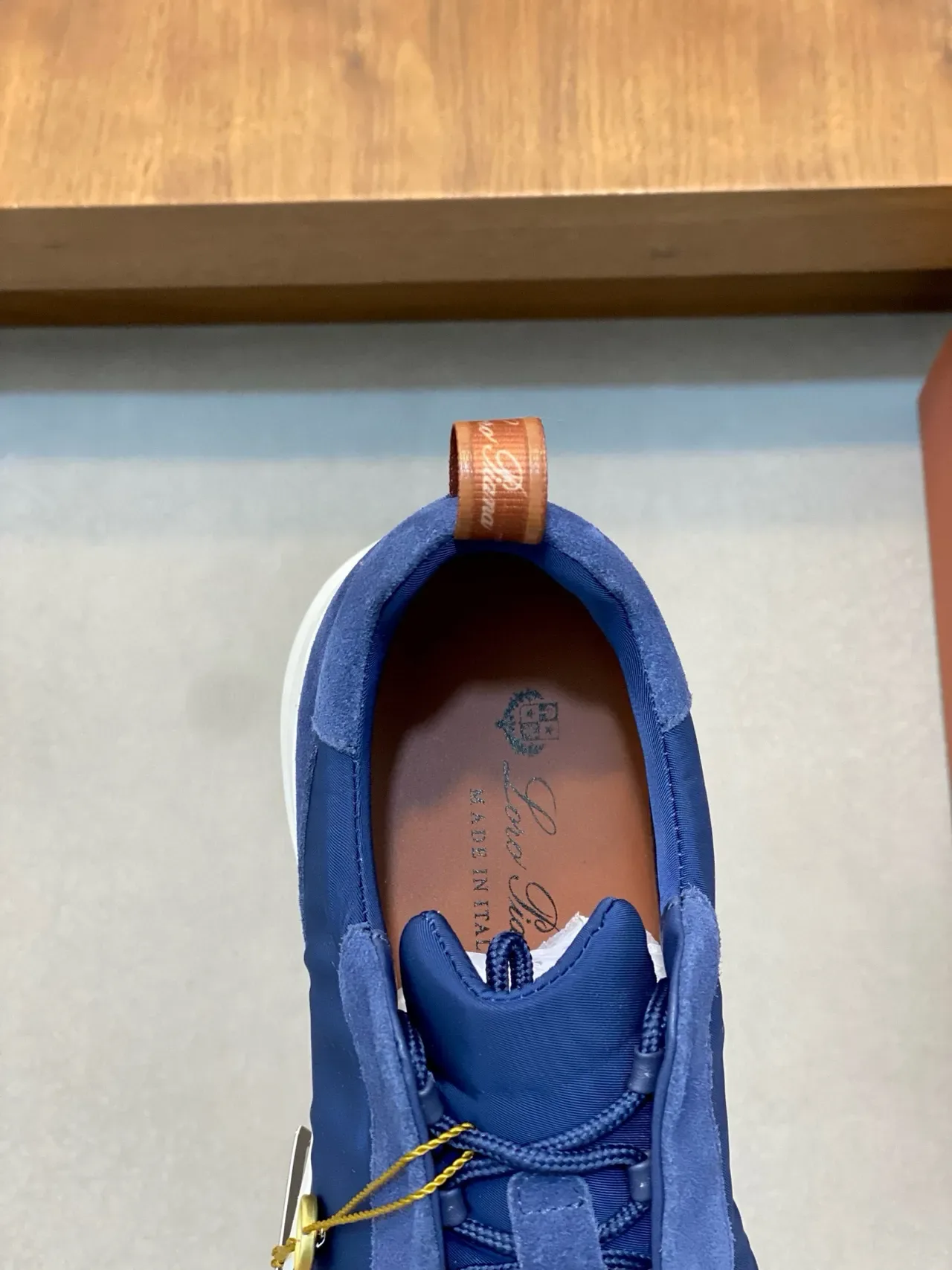 Loro Piana Sneakers lifestyle en daim bleu et nylon sans lacets slip-on 7