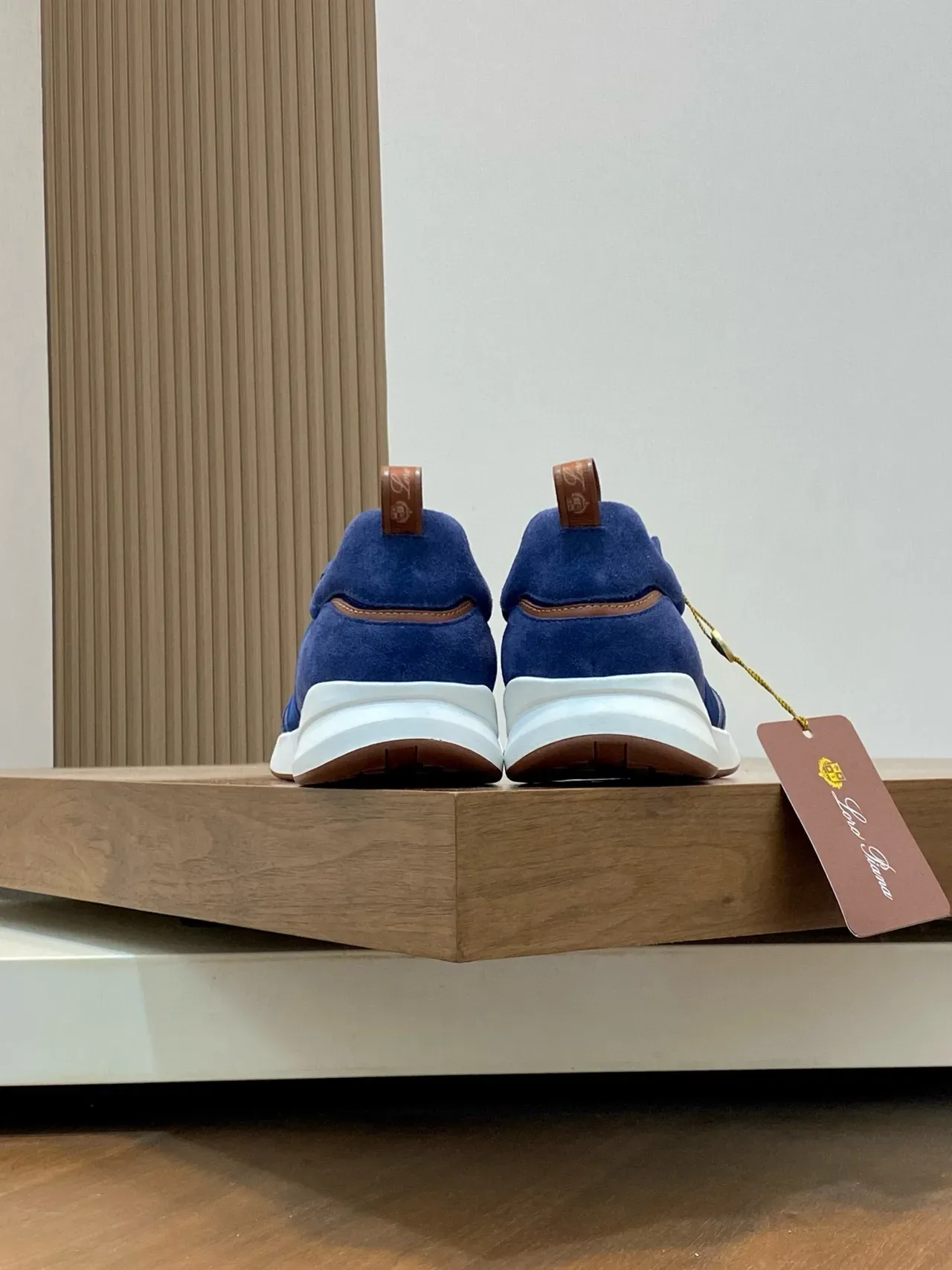 Loro Piana Sneakers lifestyle en daim bleu et nylon sans lacets slip-on 8