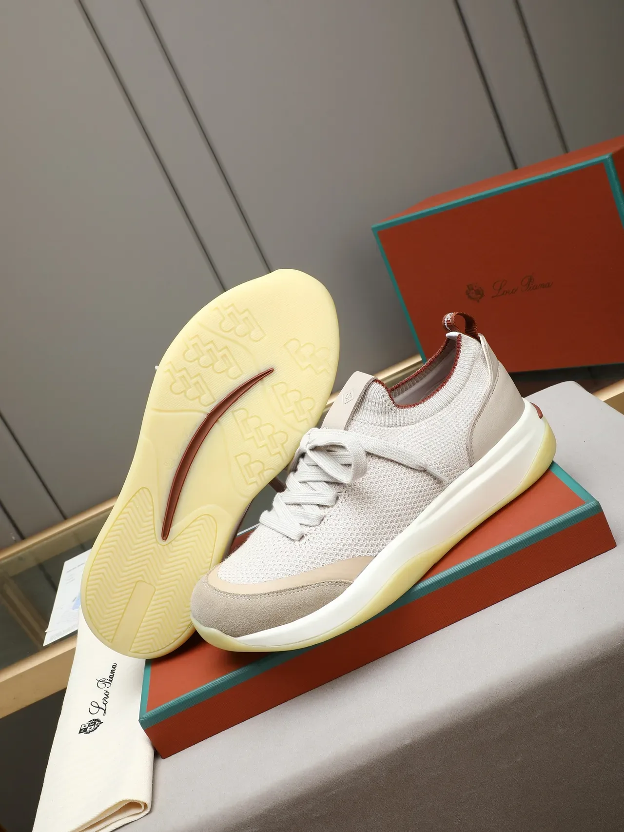 Loro Piana Knit and Suede Lifestyle Sneaker 4