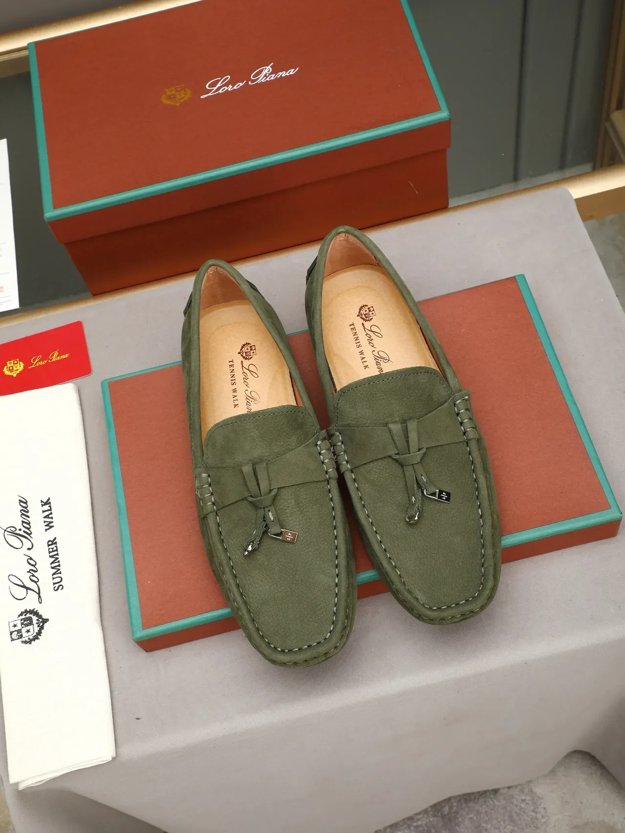 Loro Piana Olive Green Suede Bit Loafer 3