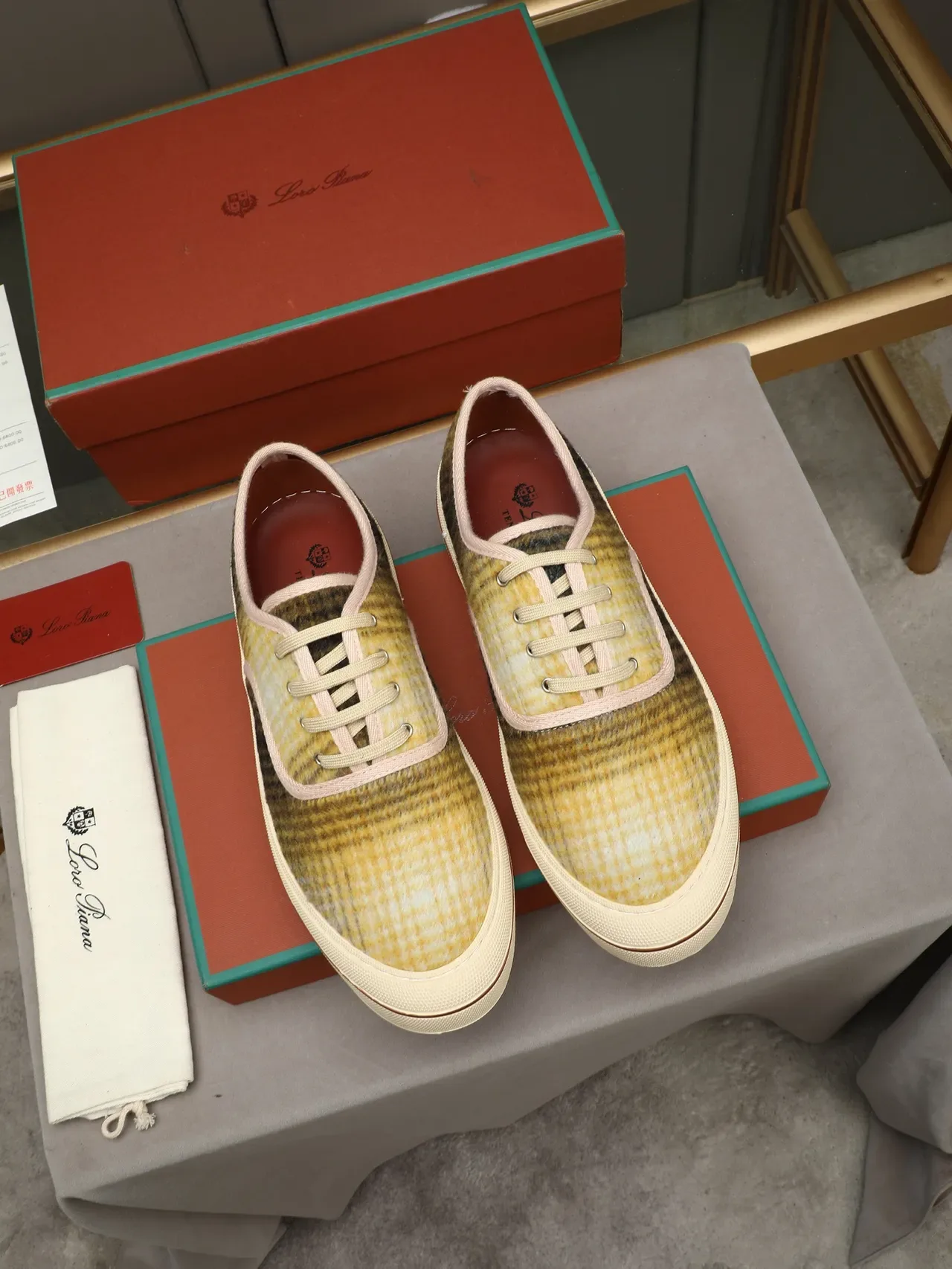 Loro Piana Plaid Wool Low-Top Sneaker 3