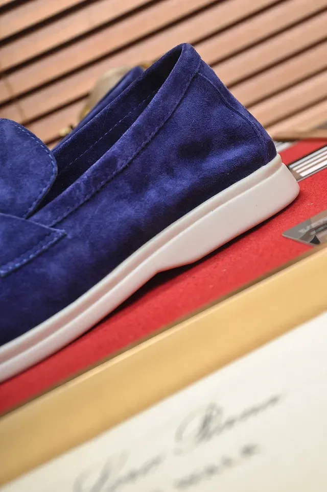 Loro Piana Summer Walk Mocassins de Camurça Azul 2