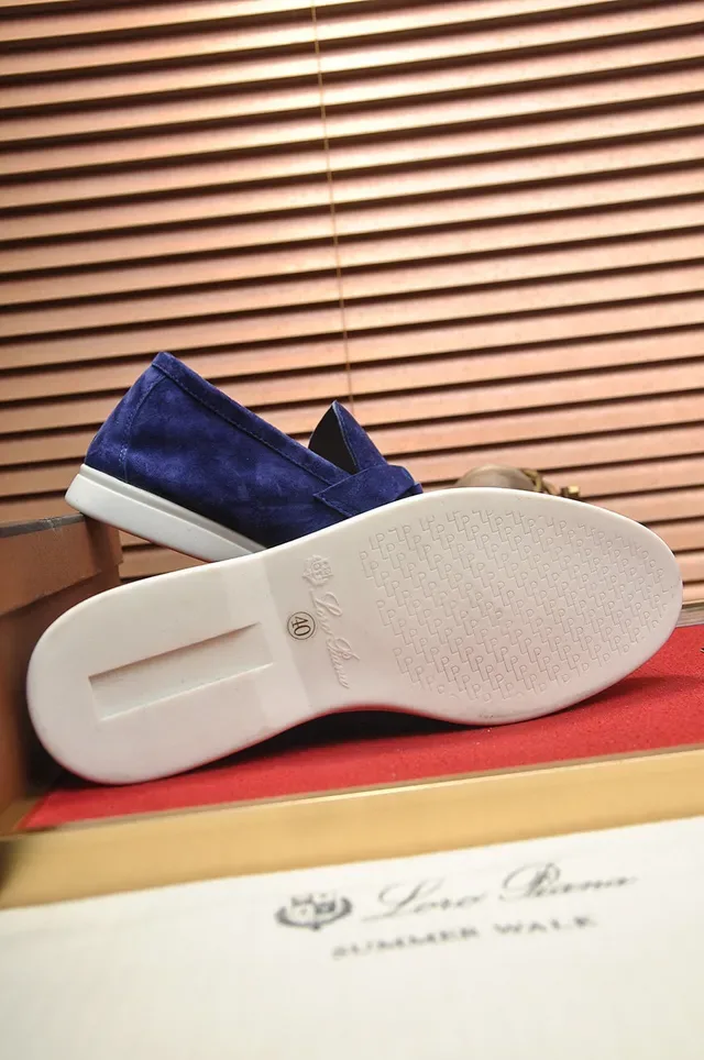 Loro Piana Summer Walk Mocassins de Camurça Azul 3