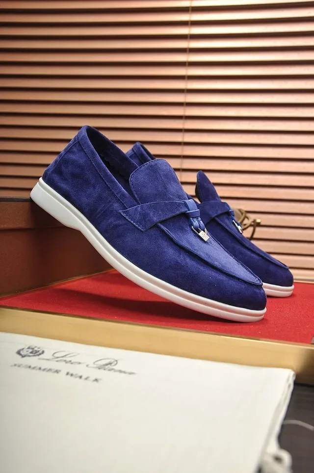 Loro Piana Summer Walk Mocassins de Camurça Azul 8