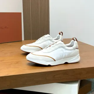 Loro Piana White and Tan Two-Tone Lifestyle Sneakers