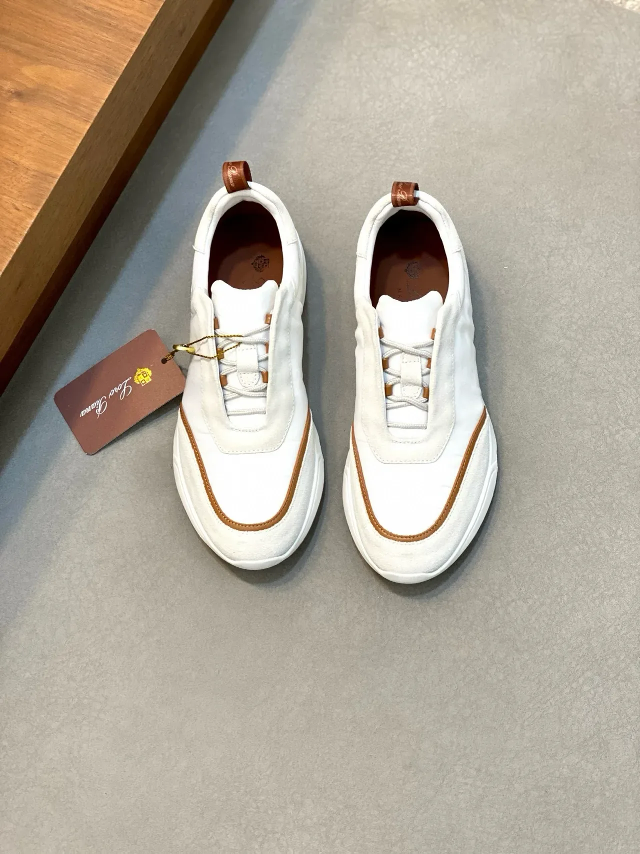 Loro Piana sneakers lifestyle blanc et beige de deux tons 2