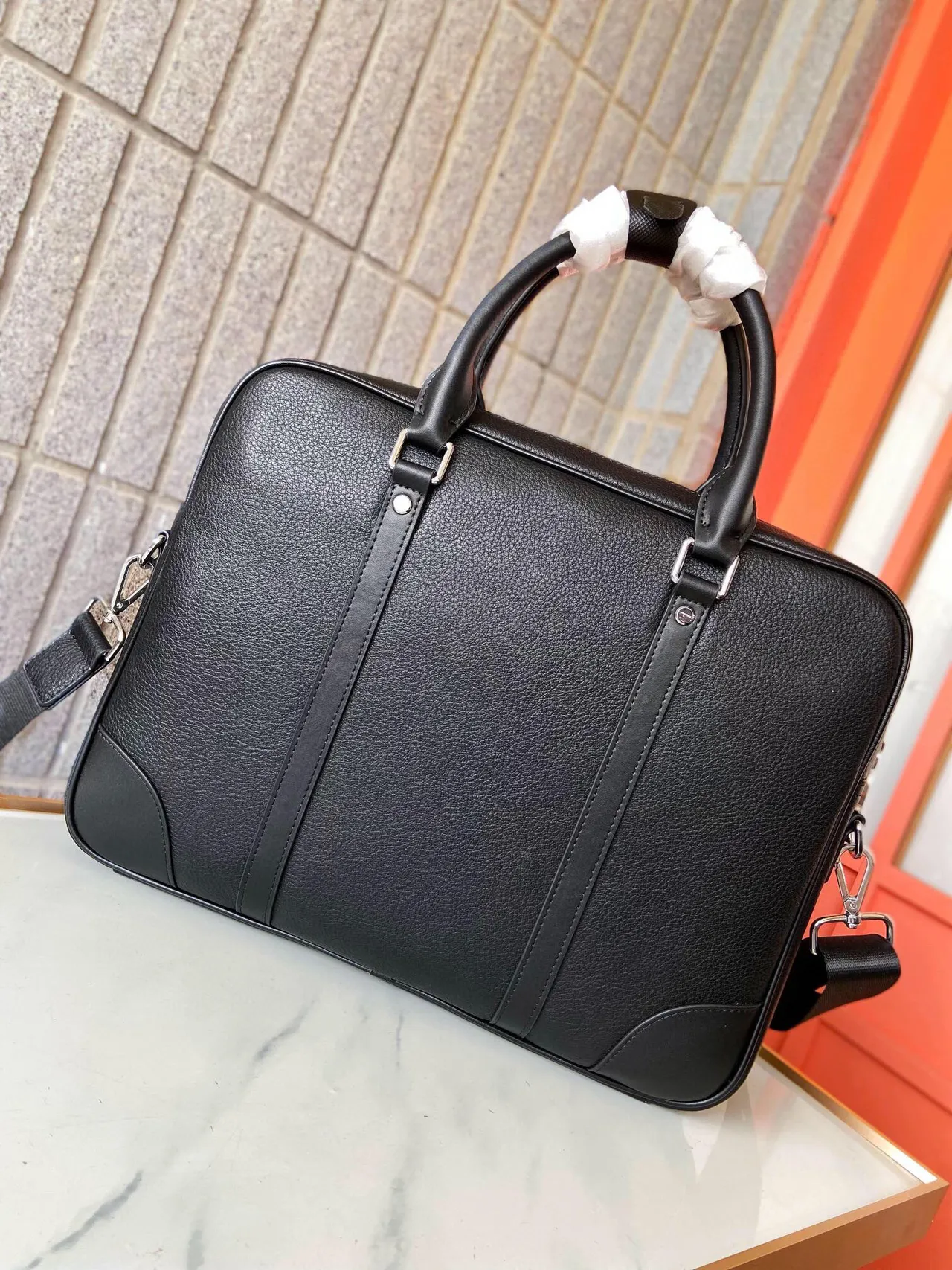 Louis Vuitton 1867 Preto Estruturado Couro Granulado Sacola Tote 4