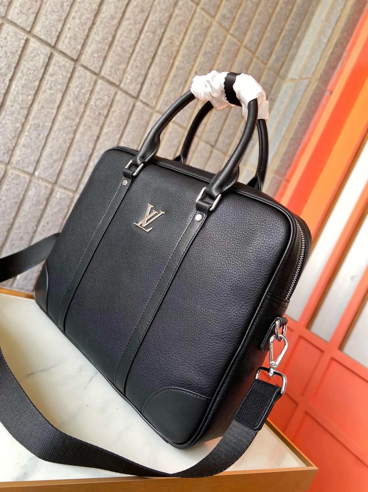 Louis Vuitton 1867 Preto Estruturado Couro Granulado Sacola Tote 5