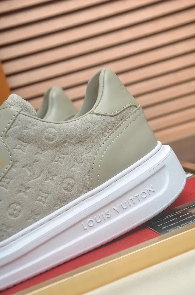 Louis Vuitton Beige White Monogrammed Upper Thick Platform Sole Lifestyle Sneakers 2