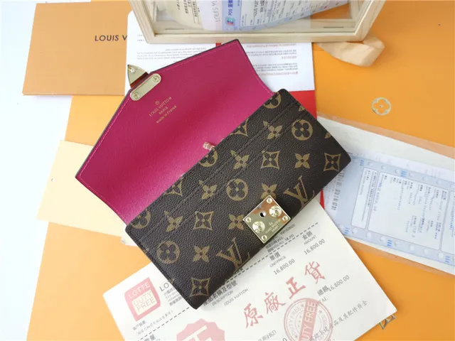 Louis Vuitton Black Brown Envelope Flap Monogram Canvas Long Wallet 11