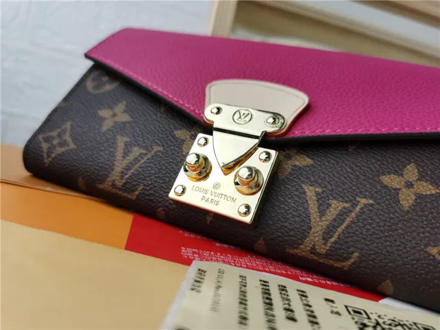 Louis Vuitton Black Brown Envelope Flap Monogram Canvas Long Wallet 12