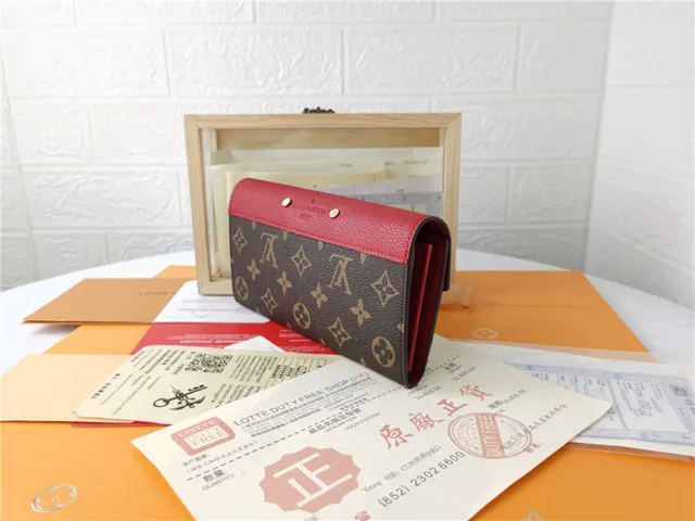 Louis Vuitton Black Brown Envelope Flap Monogram Canvas Long Wallet 22