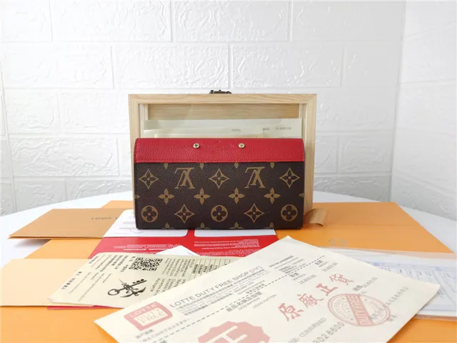 Louis Vuitton Black Brown Envelope Flap Monogram Canvas Long Wallet 23