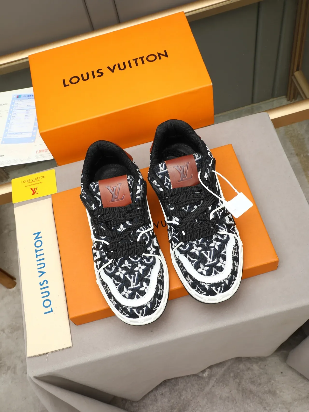 Louis Vuitton Black Brown Monogram Canvas Buckle Strap Detail Lifestyle Sneakers 2