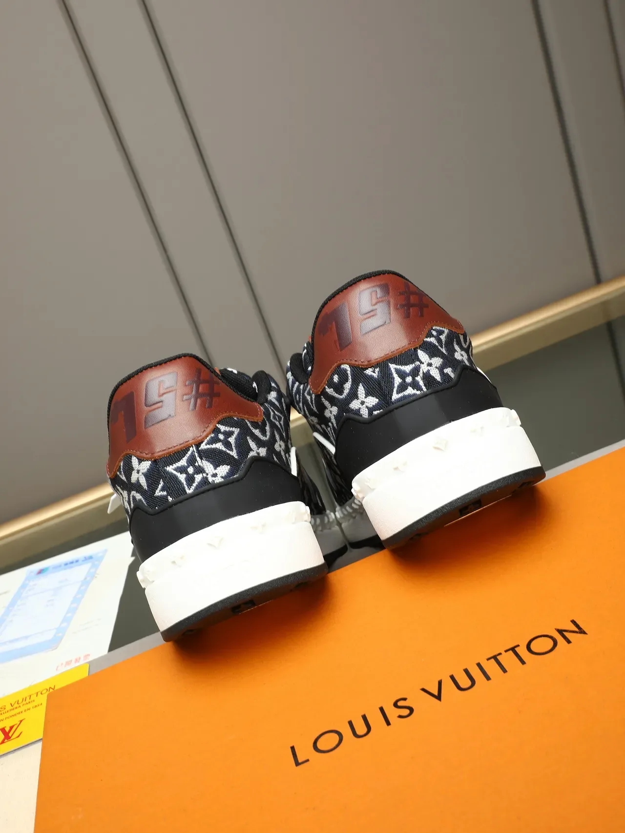 Louis Vuitton Black Brown Monogram Canvas Buckle Strap Detail Lifestyle Sneakers 3