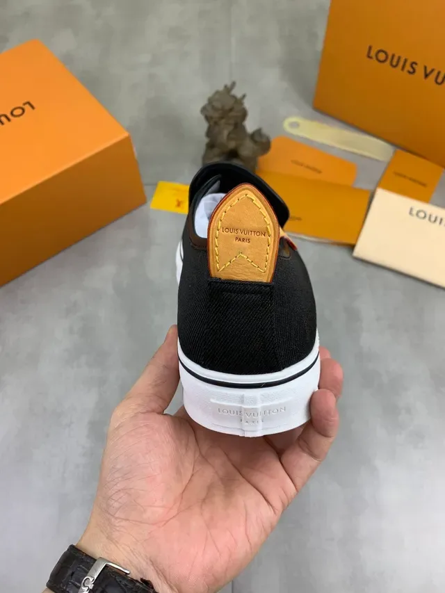 Louis Vuitton Black Canvas Slip-On Lifestyle Sneakers 4