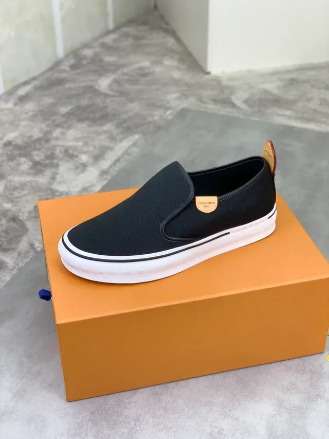 Louis Vuitton Black Canvas Slip-On Lifestyle Sneakers 5