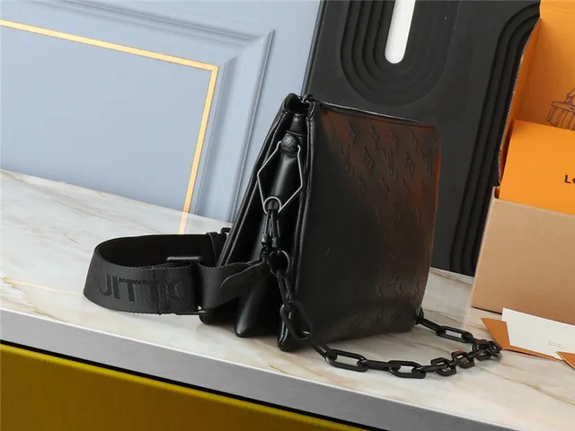 Louis Vuitton Black Embossed Monogram Chain Strap Handbag 6