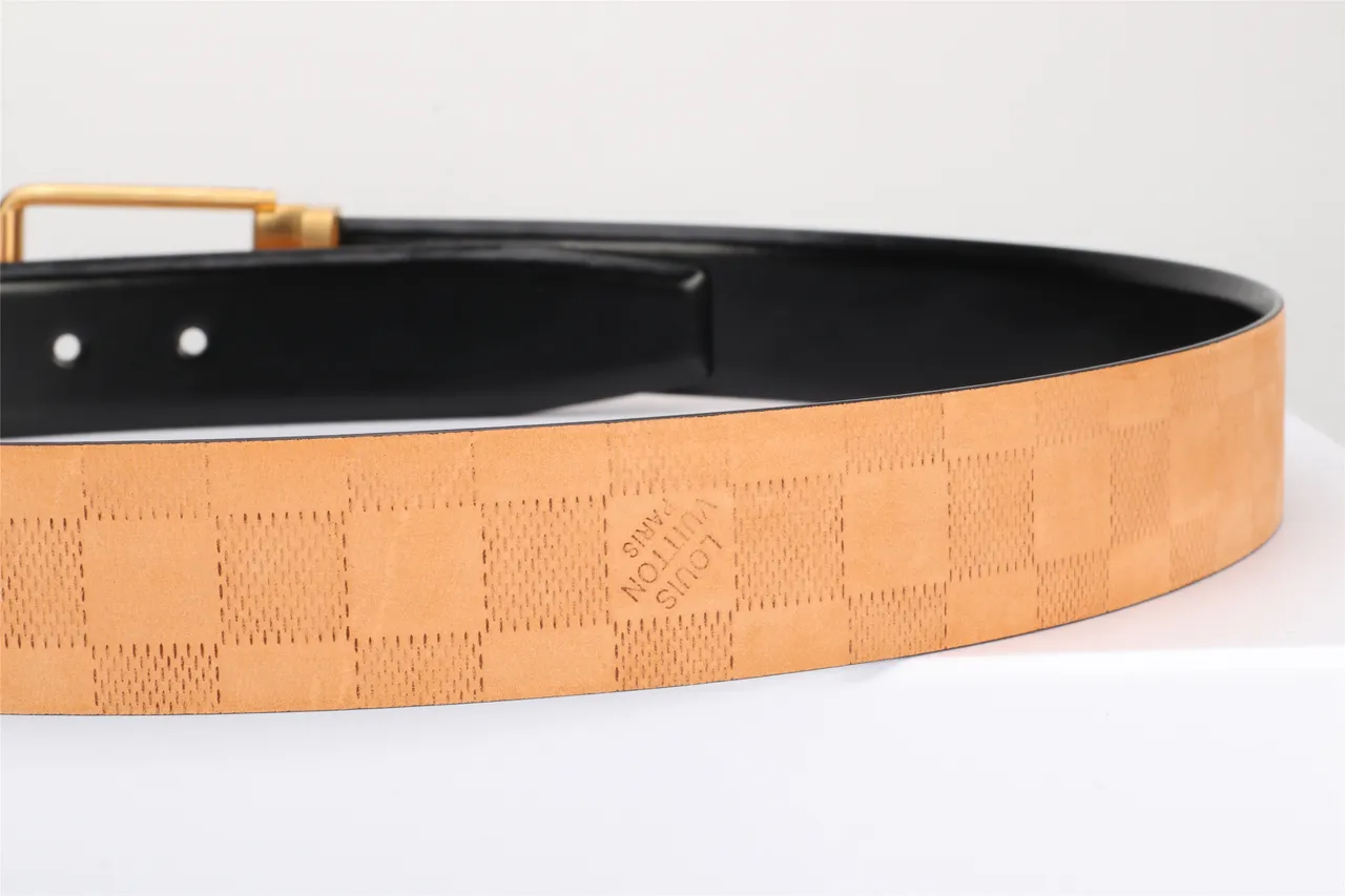 Louis Vuitton Black Gold Smooth Rectangular Buckle Leather Belt 8
