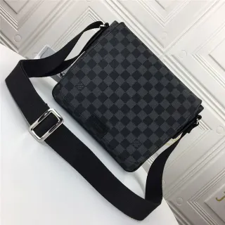 Louis Vuitton Black Gray Damier Graphite Canvas Adjustable Webbing Strap Messenger Bag