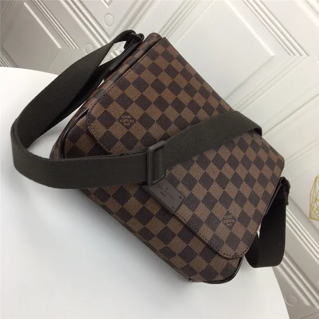 路易威登黑色灰色Damier Graphite Canvas可调节织带信使包 6