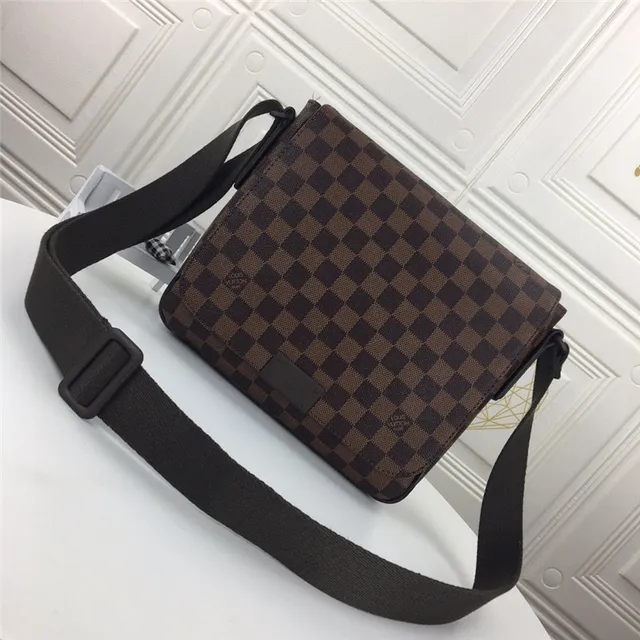 路易威登黑色灰色Damier Graphite Canvas可调节织带信使包 10