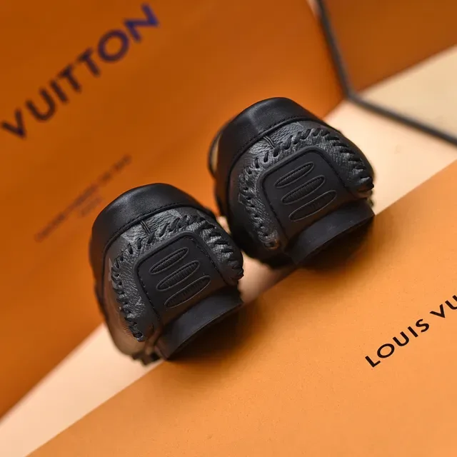 Louis Vuitton Black Gray Monogram Canvas Braided Moc-Toe Loafer 2