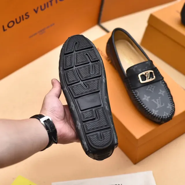 Louis Vuitton Black Gray Monogram Canvas Braided Moc-Toe Loafer 4