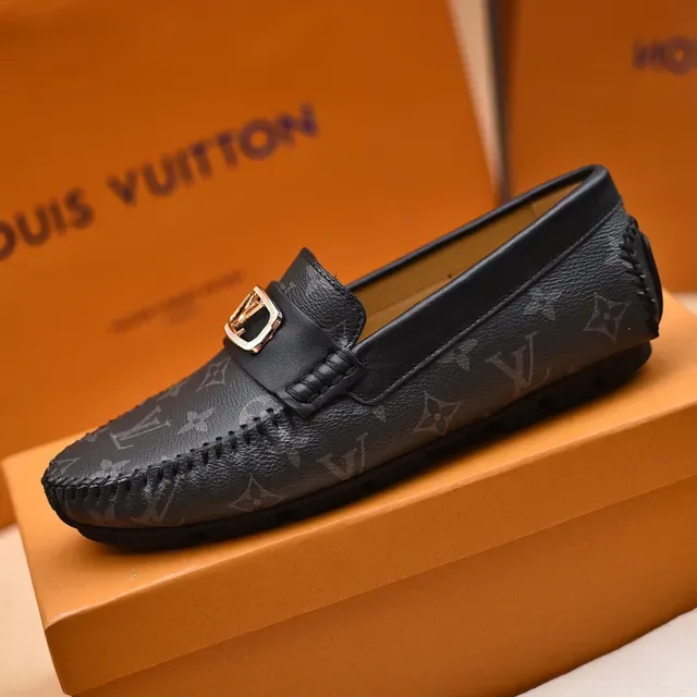 Louis Vuitton Black Gray Monogram Canvas Braided Moc-Toe Loafer 5