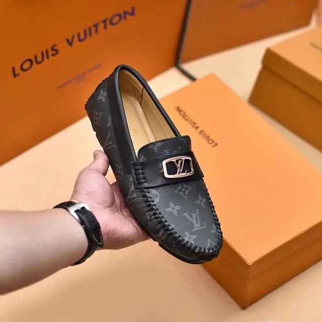 Louis Vuitton Black Gray Monogram Canvas Braided Moc-Toe Loafer 6
