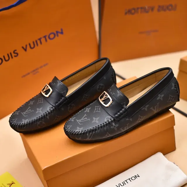 Louis Vuitton Black Gray Monogram Canvas Braided Moc-Toe Loafer 8