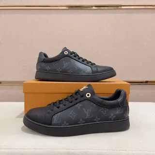 Louis Vuitton Black Monogram Canvas Leather Toe Cap Lifestyle Sneakers