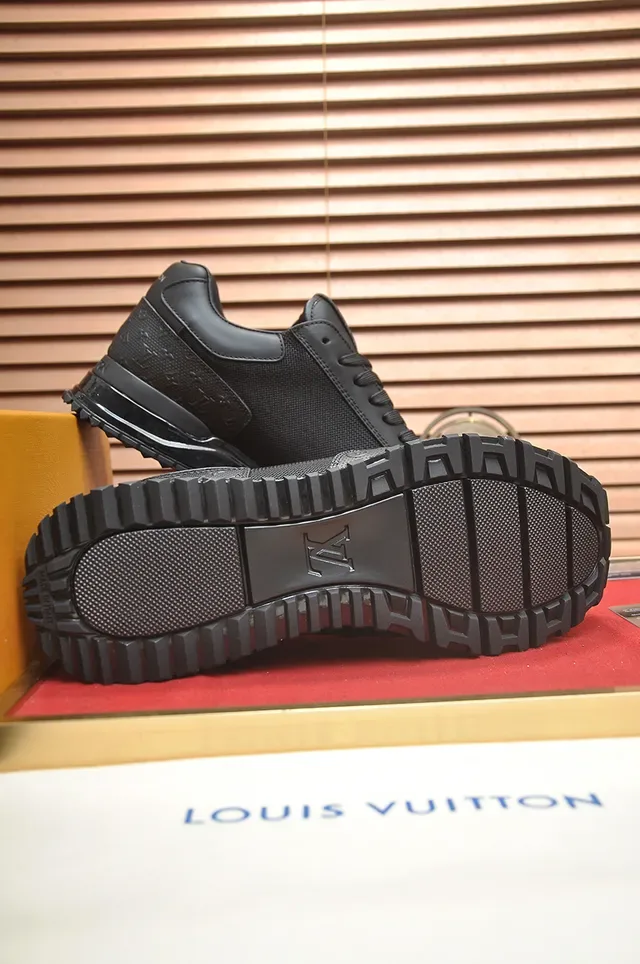 Louis Vuitton Black Monogram-Embossed Mixed-Material Upper Lifestyle Sneakers 3