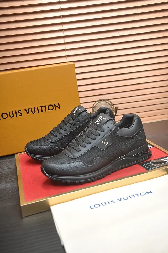 Louis Vuitton Black Monogram-Embossed Mixed-Material Upper Lifestyle Sneakers 4