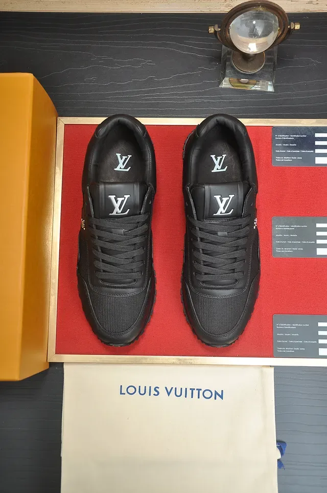 Louis Vuitton Black Monogram-Embossed Mixed-Material Upper Lifestyle Sneakers 5