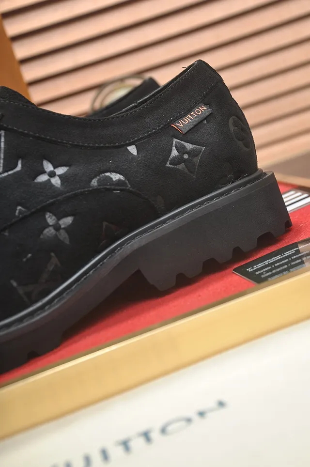 Louis Vuitton Black Monogram Suede Chunky Lug Sole Derby Shoes 2