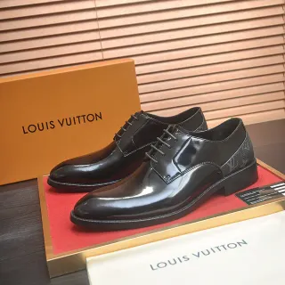 Louis Vuitton Black Patent Cap-Toe Oxford Shoes