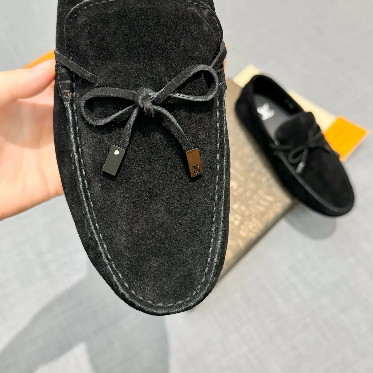 Louis Vuitton Black Suede Bow Loafer 3