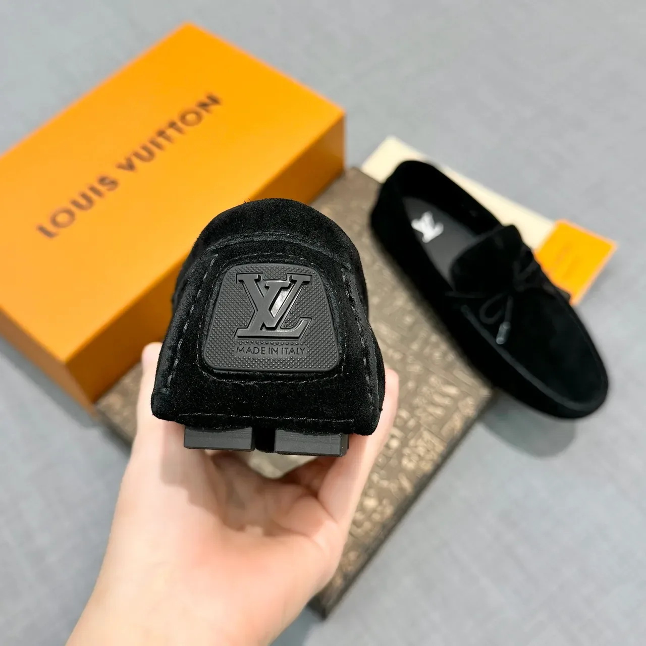 Louis Vuitton Black Suede Bow Loafer 4