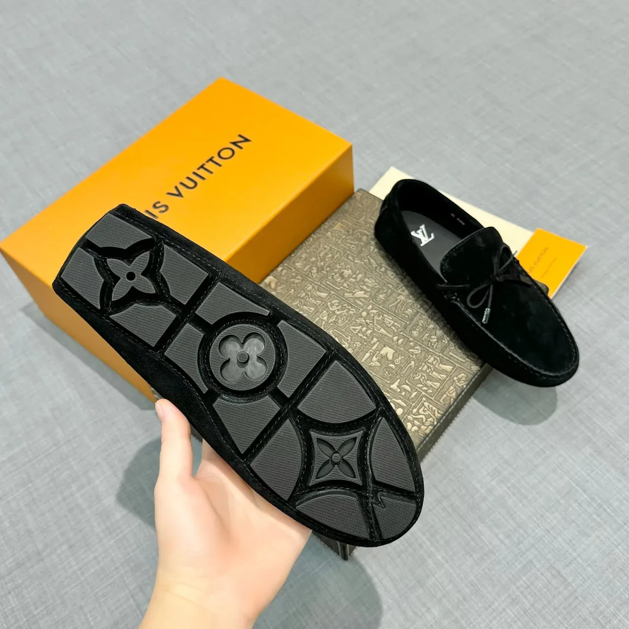 Louis Vuitton Black Suede Bow Loafer 5