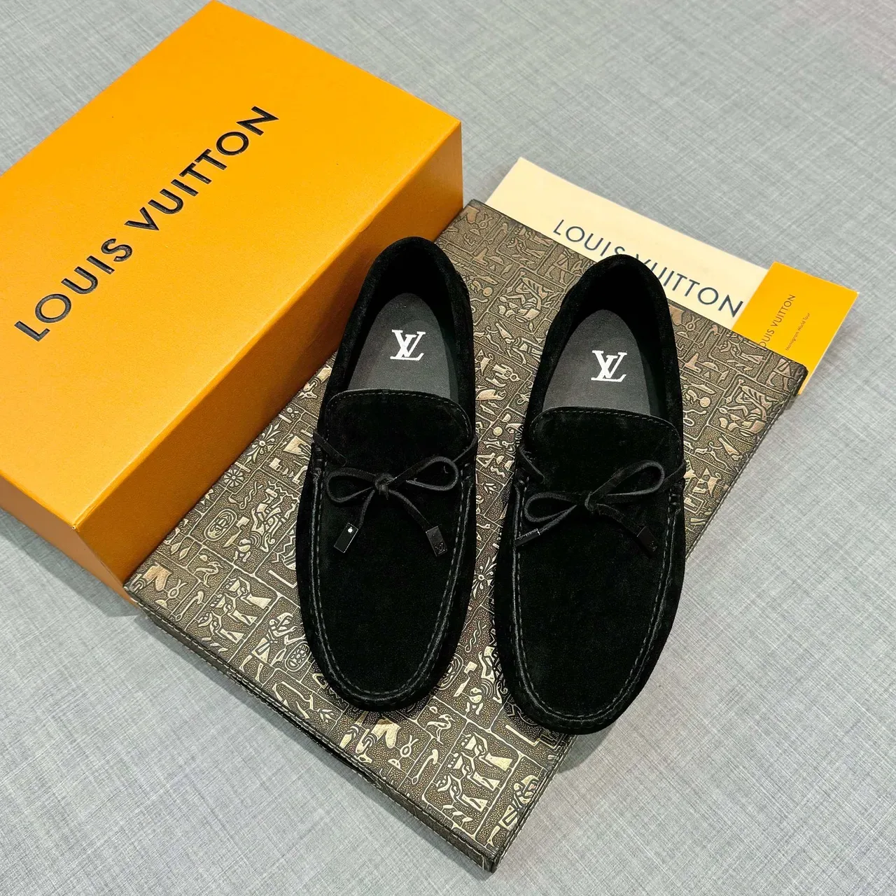 Louis Vuitton Black Suede Bow Loafer 6