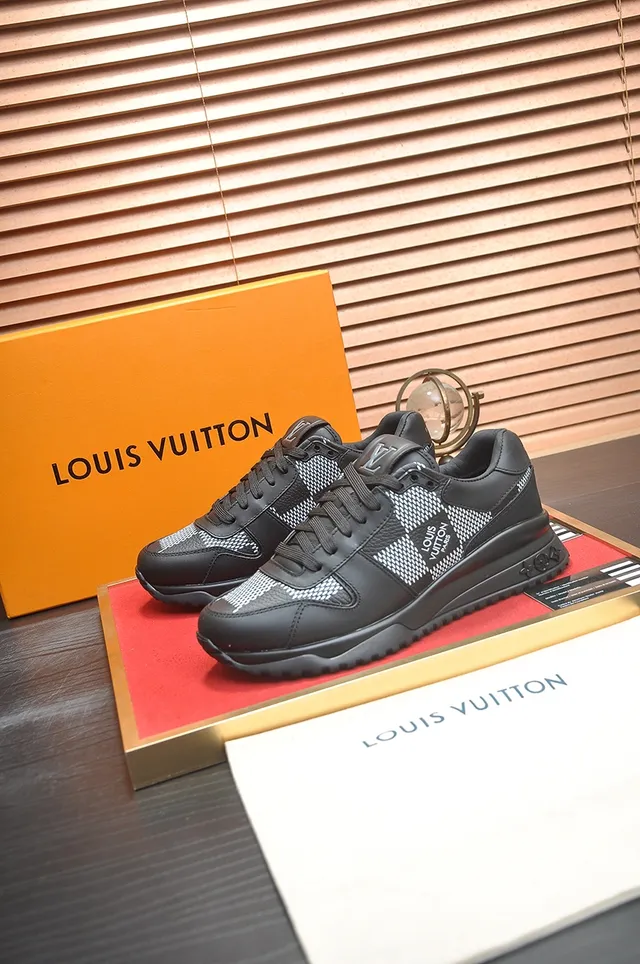 Louis Vuitton Black White Leather And Monogram Mesh Upper Sculpted Multi-Layered Rubber Sole Lifestyle Sneakers 4