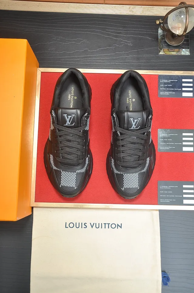 Louis Vuitton Black White Leather And Monogram Mesh Upper Sculpted Multi-Layered Rubber Sole Lifestyle Sneakers 5