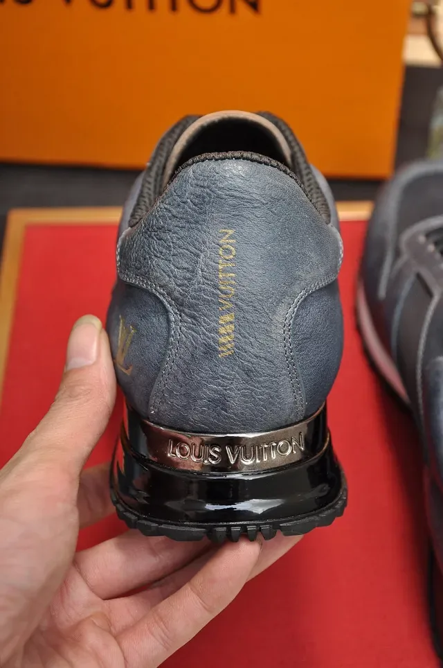 Louis Vuitton Black White Leather-Mesh Hybrid Upper Gold Monogram Accent Lifestyle Sneakers 2