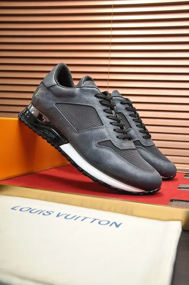 Louis Vuitton Black White Leather-Mesh Hybrid Upper Gold Monogram Accent Lifestyle Sneakers 8