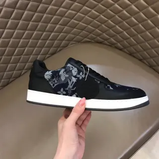 Louis Vuitton Black White Low-Top Leather And Jacquard Textile Upper Lifestyle Sneakers