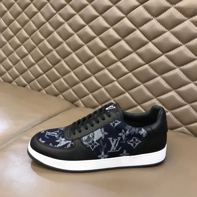 Louis Vuitton Black White Low-Top Leather And Jacquard Textile Upper Lifestyle Sneakers 5