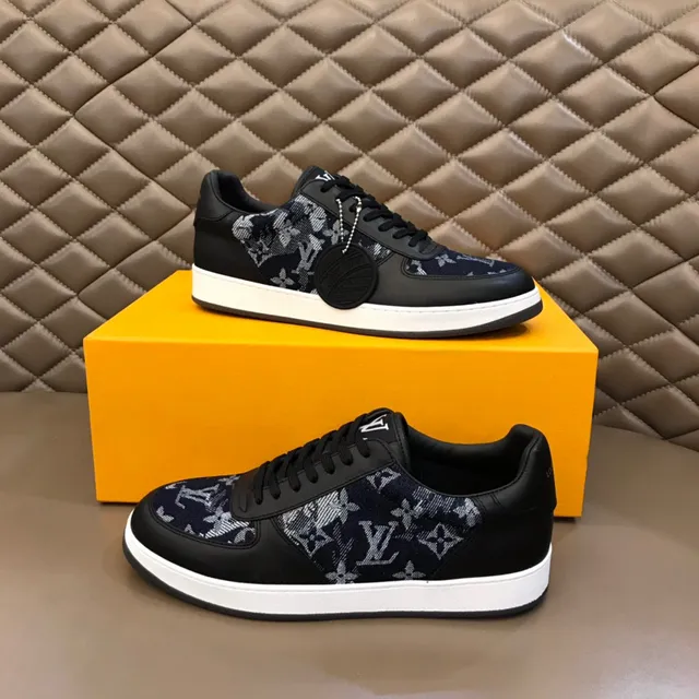 Louis Vuitton Black White Low-Top Leather And Jacquard Textile Upper Lifestyle Sneakers 7