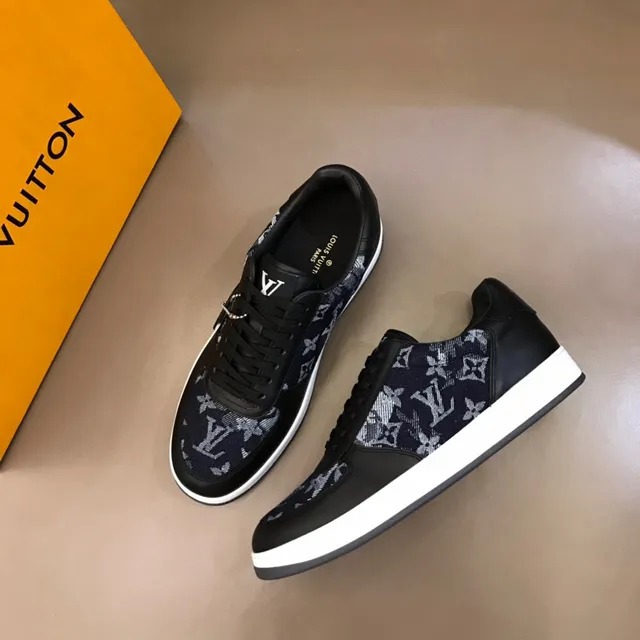 Louis Vuitton Black White Low-Top Leather And Jacquard Textile Upper Lifestyle Sneakers 8