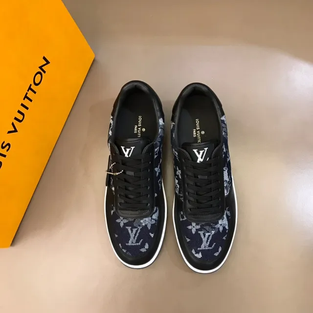 Louis Vuitton Black White Low-Top Leather And Jacquard Textile Upper Lifestyle Sneakers 9